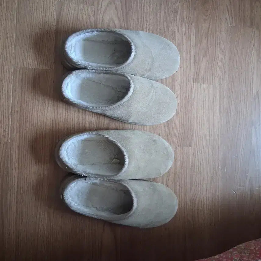 [BUNJANG] Beige Fur Lined Slippers / 베이지 퍼 안감 털 슬리퍼