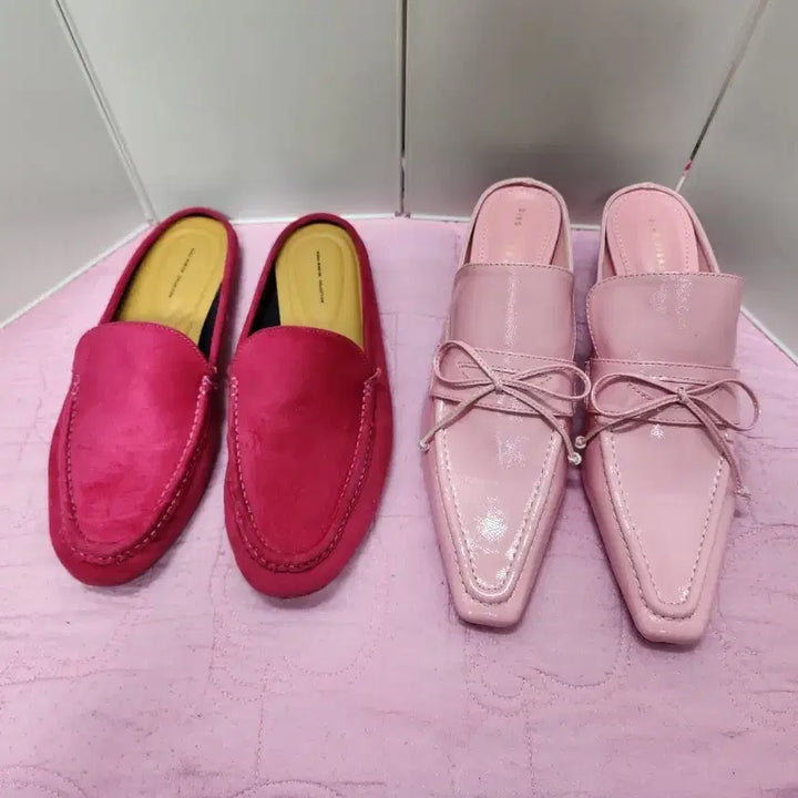 [BUNJANG] Magenta Hot Pink Loafers &amp; Light Pink Mules (Size 245-245.5) / 로퍼/뮬