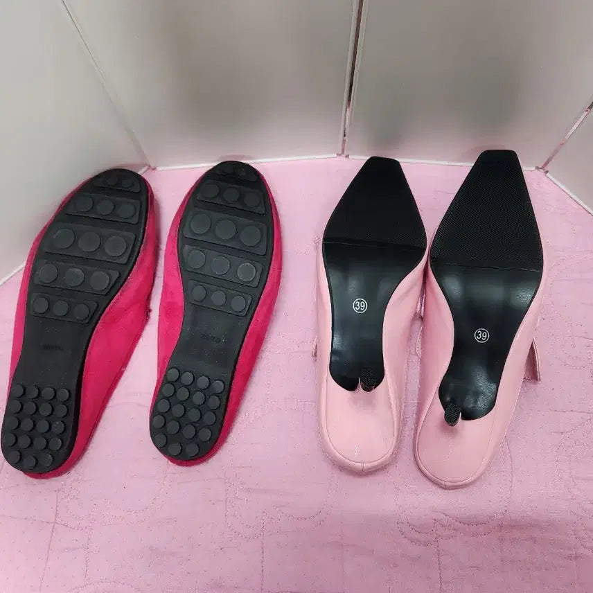 [BUNJANG] Magenta Hot Pink Loafers &amp; Light Pink Mules (Size 245-245.5) / 로퍼/뮬