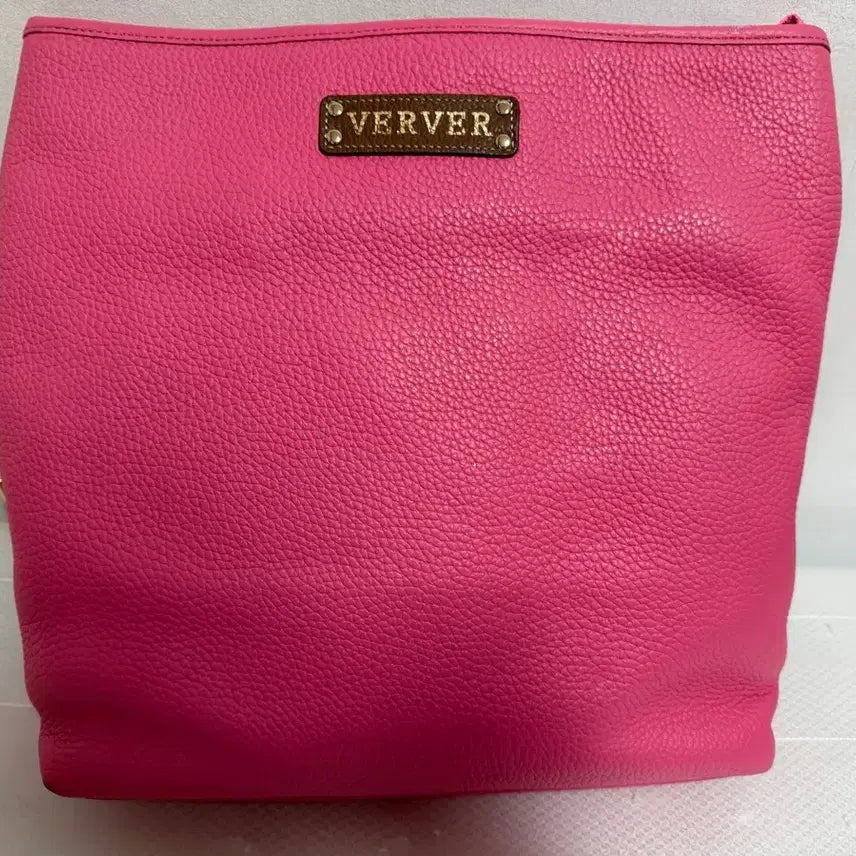 [BUNJANG] VERVER Pink Leather Tote Bag / 핑크 가죽가방