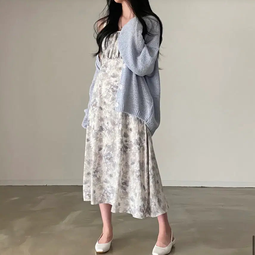 [BUNJANG] Creamcheese Market Summer Knit Cardigan - Sky Blue / (새상품) 크림치즈마켓 여름 니트 가디건 - 소라