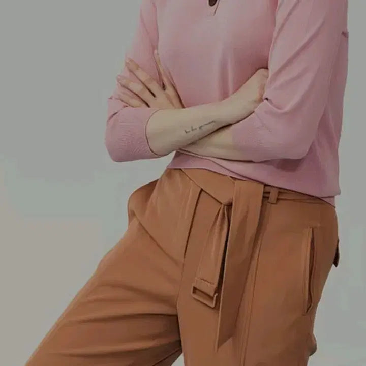 [BUNJANG] Lapiaf du Marais Pink Collar Knit Sweater (Size 77) / Lapiaf du Marais 핑크색 카라넥 니트 (구77)