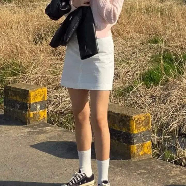 [BUNJANG] Mixxo Eight Seconds Zara White Cotton Mini Skirt / 화이트 코튼미니스커트 흰색 치마 XS/미쏘 에잇세컨즈 자라 김아홉