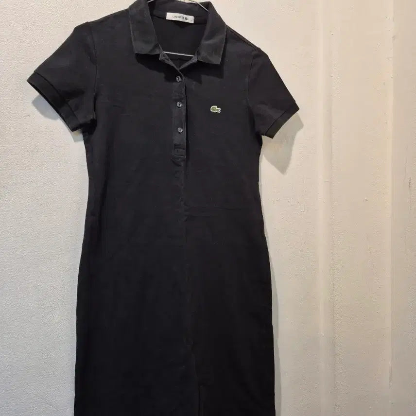 [BUNJANG] Lacoste Black Pique Midi Dress / 라코스테 블랙 피케 원피스