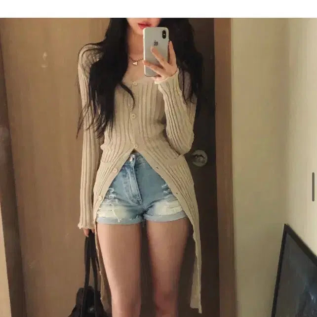 [BUNJANG] Knit Cardigan Dress / 니트 가디건 겸 원피스