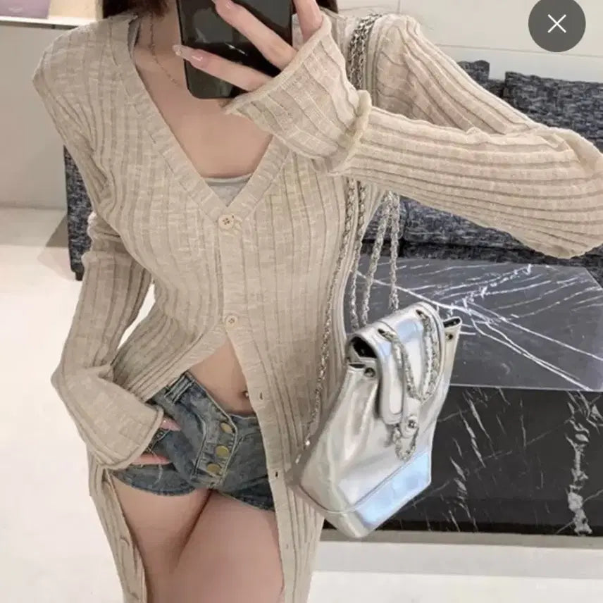 [BUNJANG] Knit Cardigan Dress / 니트 가디건 겸 원피스