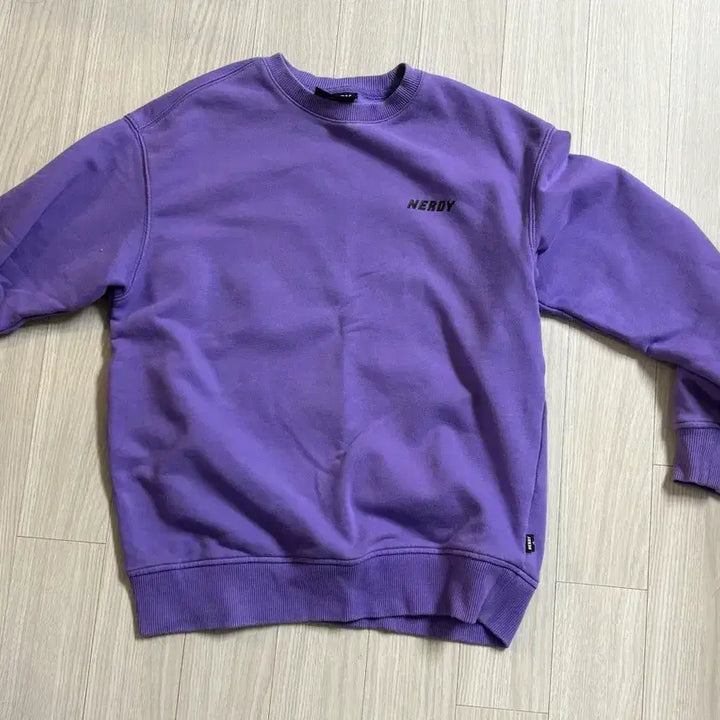 [BUNJANG] NERDY Purple Oversized Sweatshirt / 널디 NERDY 공용 오버핏 퍼플 맨투맨 xs