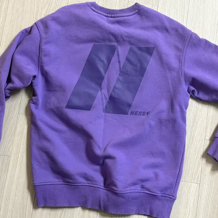 [BUNJANG] NERDY Purple Oversized Sweatshirt / 널디 NERDY 공용 오버핏 퍼플 맨투맨 xs