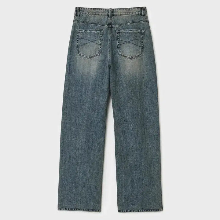 [BUNJANG] Vellie Mid Wide Denim Pants / 벨리에 - 미드 와이드 데님 팬츠