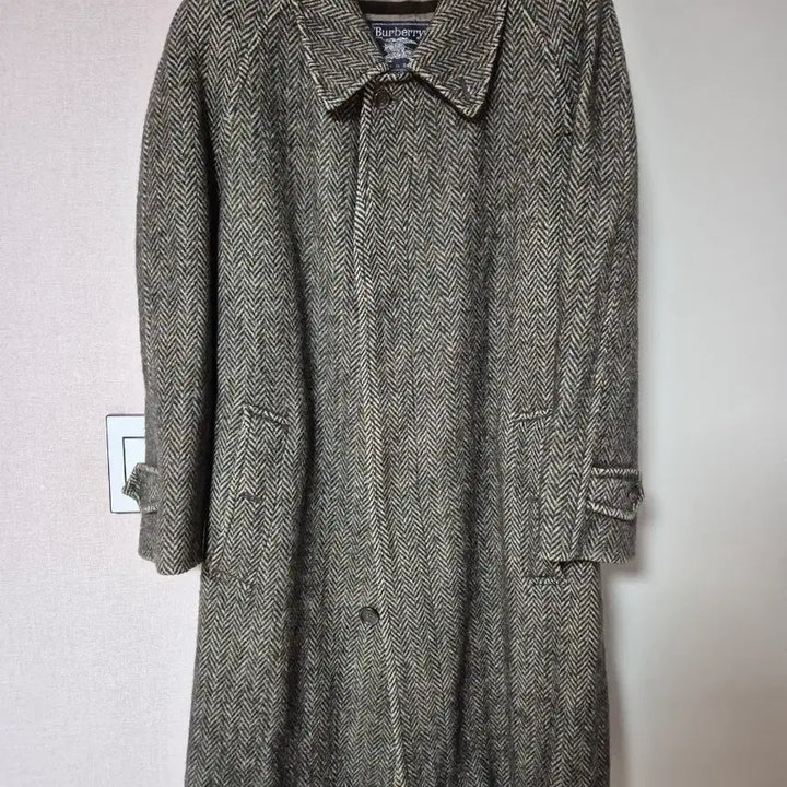 [BUNJANG] Burberry Shetland Tweed Wool Coat / 버버리 헤링본 셰틀랜드 트위드 울 코트