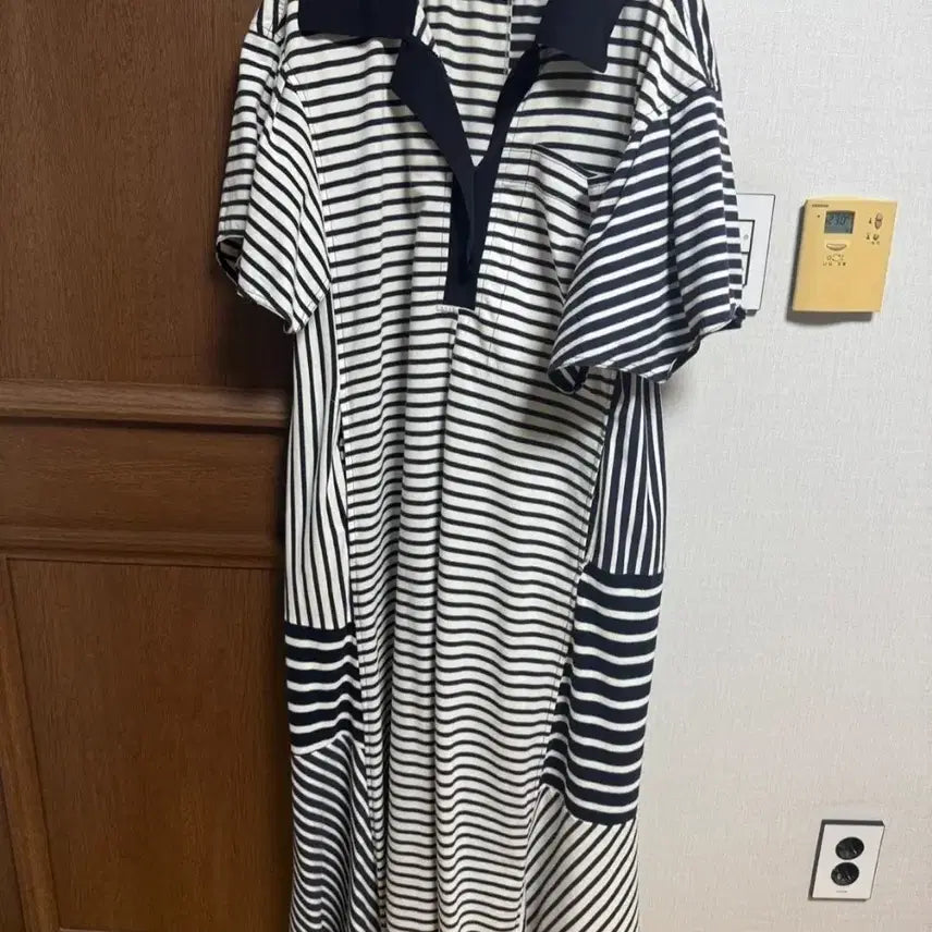 [BUNJANG] System Navy Collar Stripe Long Dress / 시스템 원피스