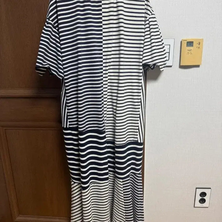 [BUNJANG] System Navy Collar Stripe Long Dress / 시스템 원피스