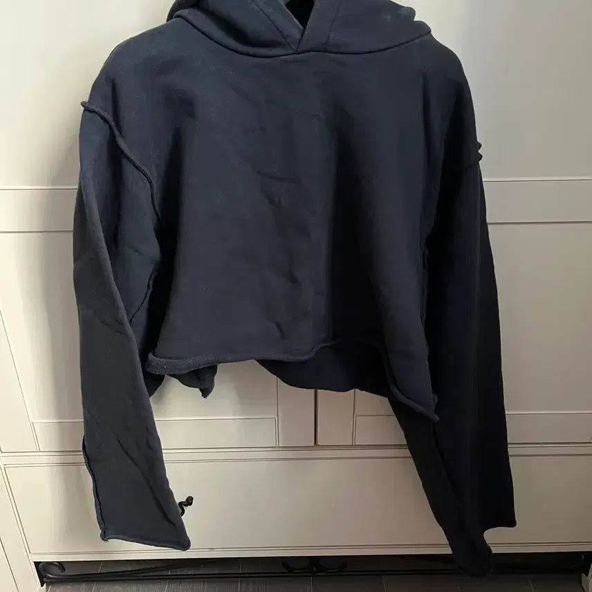 [BUNJANG] SEO Crop Hoodie Navy / seo 크롭 후드티 네이비