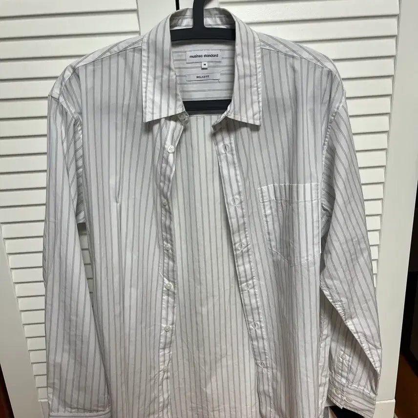 [BUNJANG] Musinsa Relaxed Stripe Shirt / 무신사 릴렉스드 스트라이프 셔츠