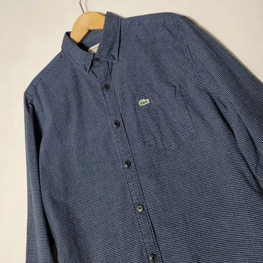 [BUNJANG] Lacoste Garment Check Shirt / 95-100 라코스테 가먼트 체크 남방 네이비블랙