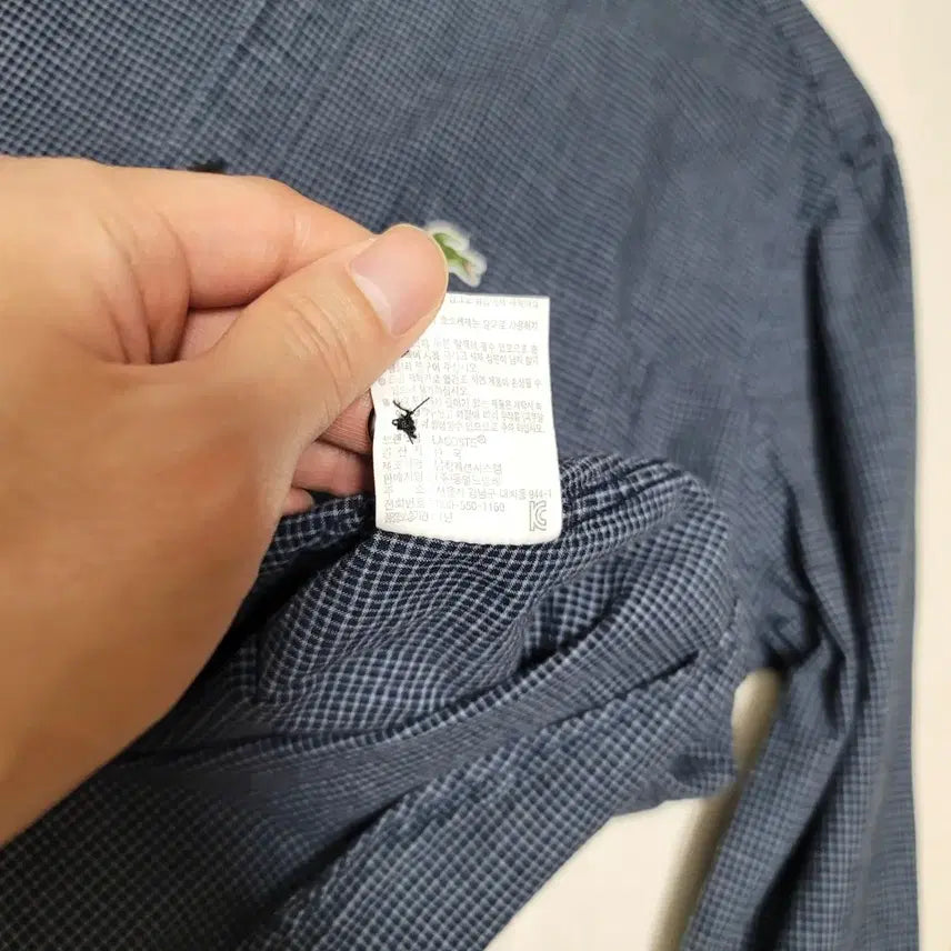 [BUNJANG] Lacoste Garment Check Shirt / 95-100 라코스테 가먼트 체크 남방 네이비블랙