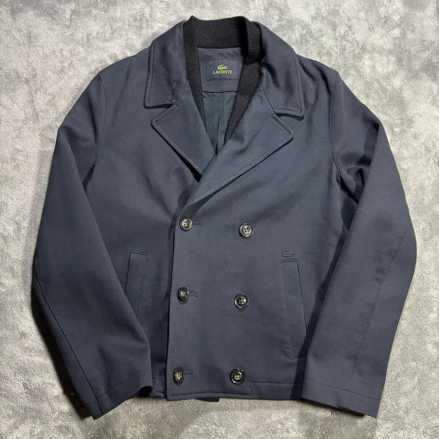[BUNJANG] Lacoste 6-Button Knit Pea Coat Jacket / 라코스테 6버클 니트 피코트 자켓