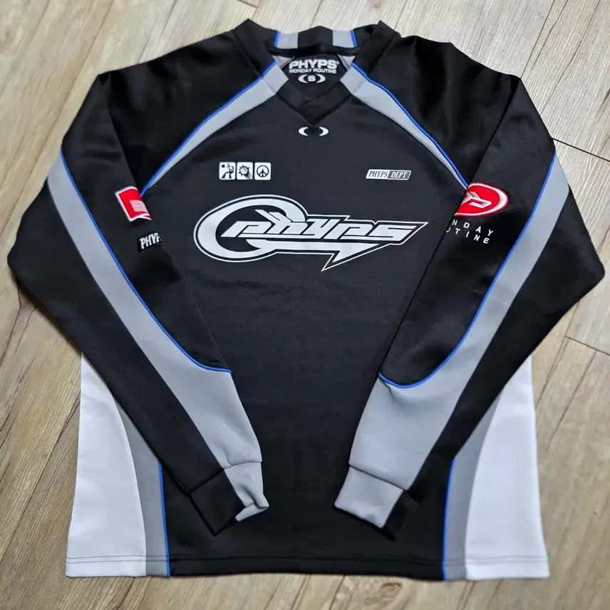 [BUNJANG] Physical Education Department Mesh Motorcycle Raglan Long Sleeve T-Shirt - Size S / 피지컬 에듀케이션 디파트먼트 매쉬 모터사이클 래글런 롱슬리브 긴팔 S