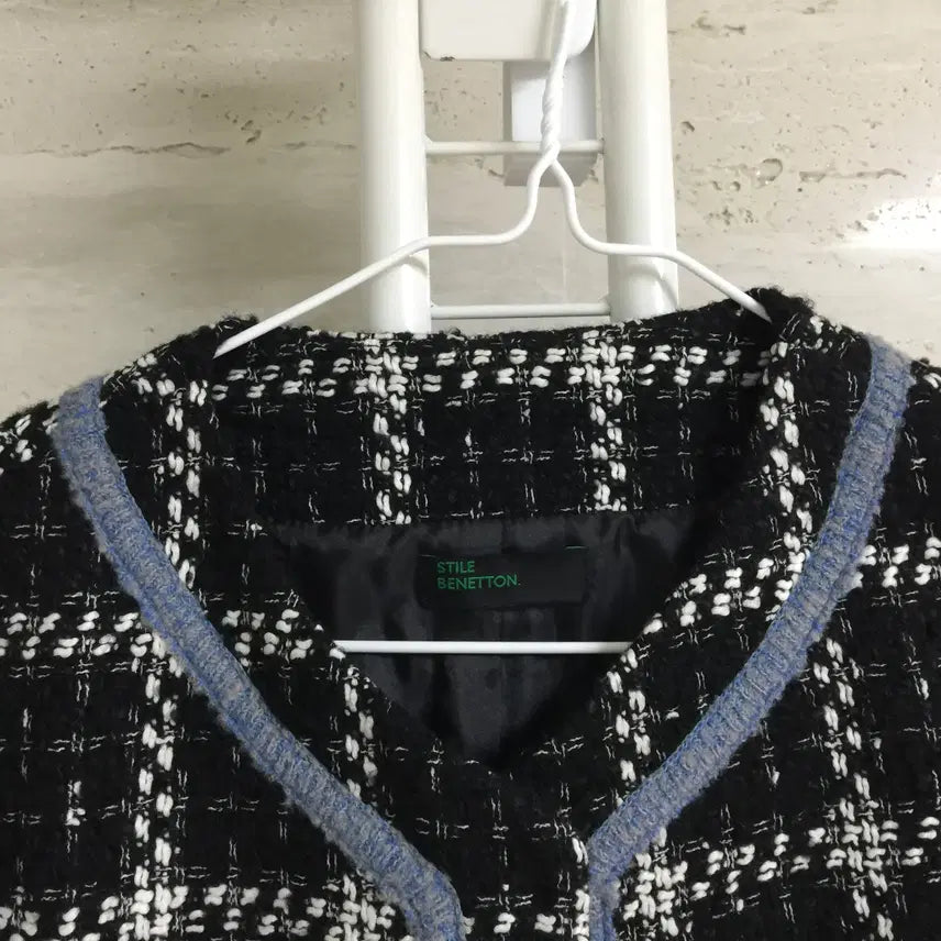 [BUNJANG] Benetton Tweed Check Jacket / 베네통 체크 트위드 자켓 90