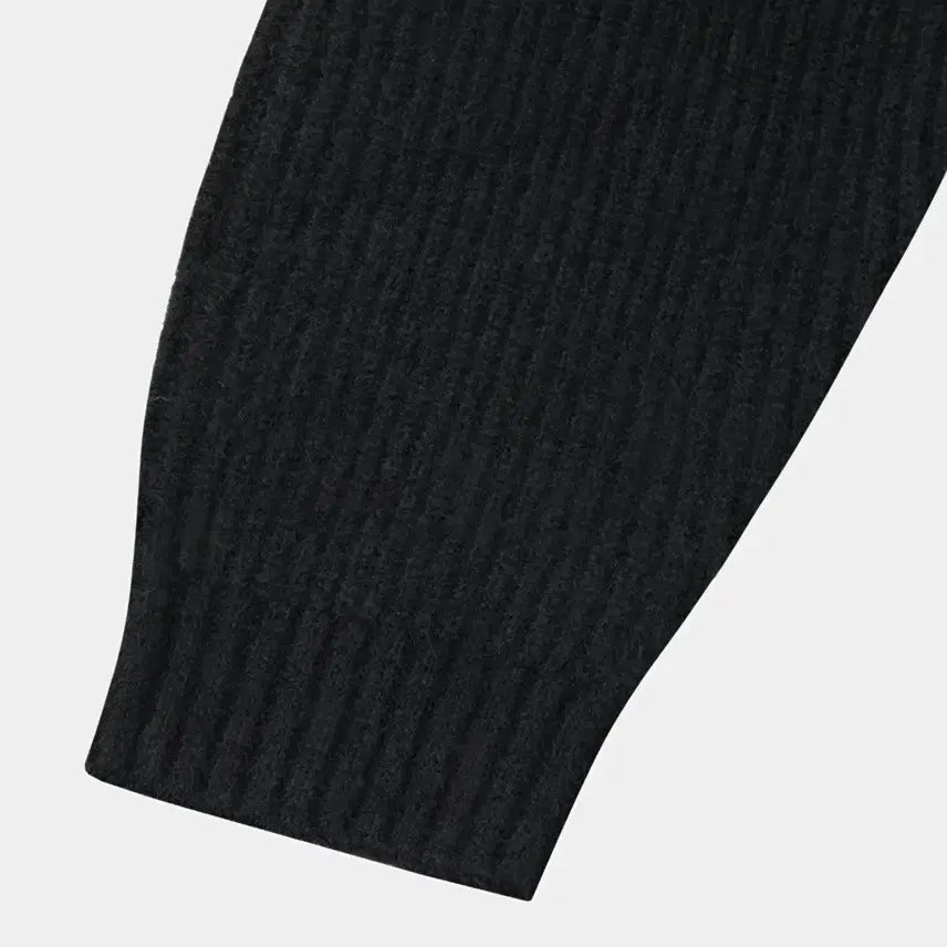 [BUNJANG] Heavy Rush Wool Round Knit Black / 헤비 러쉬 울 라운드 니트 블랙
