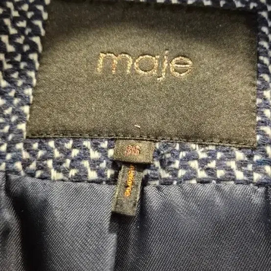 [BUNJANG] Maje Tweed Jacket with Leather Accents / 마쥬  36   가죽배색  트위드자켓