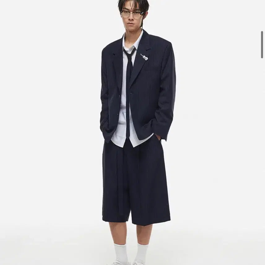 [BUNJANG] DNSR Striped Shorts Navy ZL / (새상품)  DNSR 스트라이프 반바지 네이비 ZL