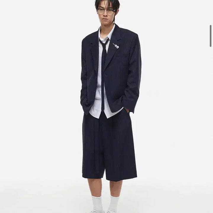 [BUNJANG] DNSR Striped Shorts Navy ZL / (새상품)  DNSR 스트라이프 반바지 네이비 ZL