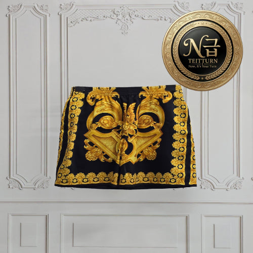 [BUNJANG] Versace Gold Barocco Pattern Silk Shorts / 베르사체 골드 바로코 패턴 실크 반바지