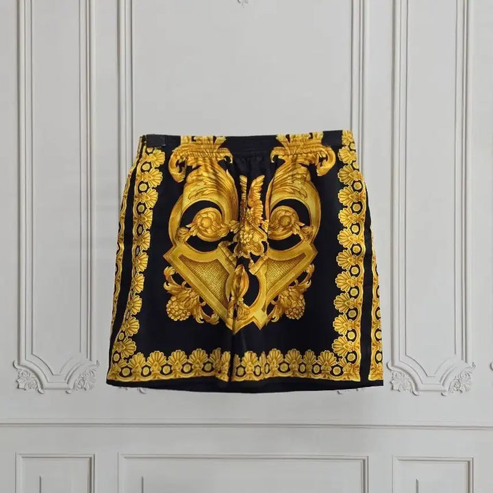 [BUNJANG] Versace Gold Barocco Pattern Silk Shorts / 베르사체 골드 바로코 패턴 실크 반바지