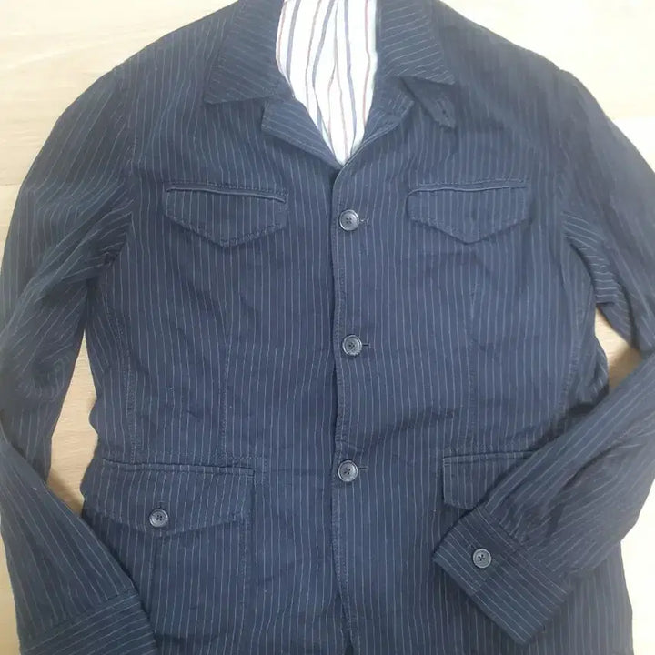 [BUNJANG] Kansai Jeans Navy Striped Jacket (Size L) / 간사이진스KANSAI JEANS자켓L