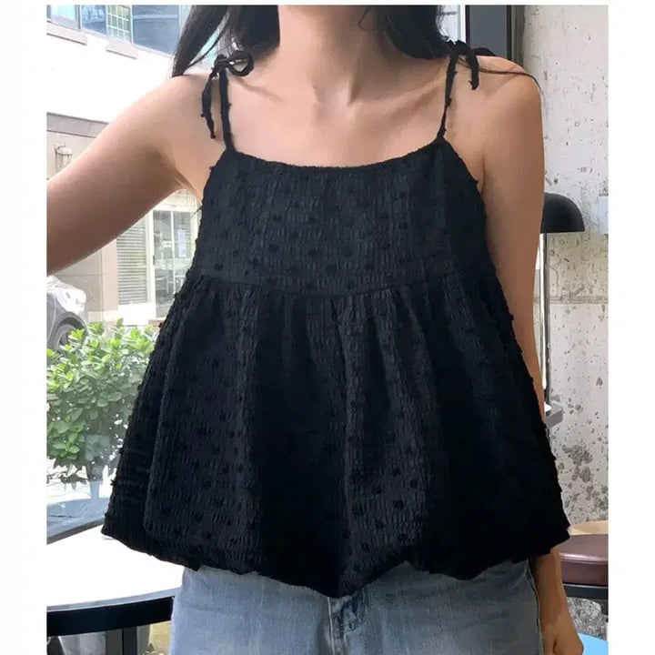 [BUNJANG] Iringmarket Volume Sleeveless Blouse Black / 아이링마켓 제작 볼륨 나시 블라우스 블랙