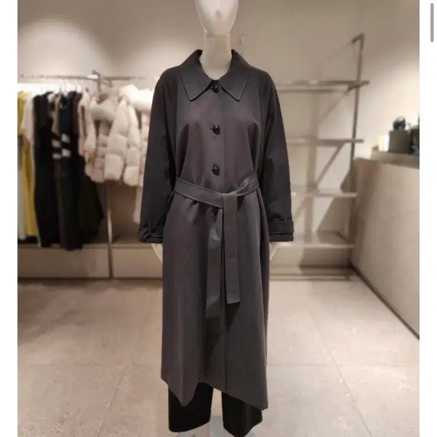[BUNJANG] NICECLAUP A-Line Maxi Trench Coat N251MWY111 / [나이스클랍] A라인 맥트렌치코트 N251MWY111