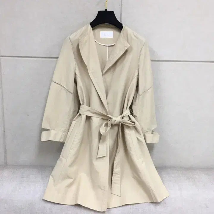 [SOLD OUT] SJSJ 베이지 루즈핏 벨트  면 +마자켓 트렌치 코트