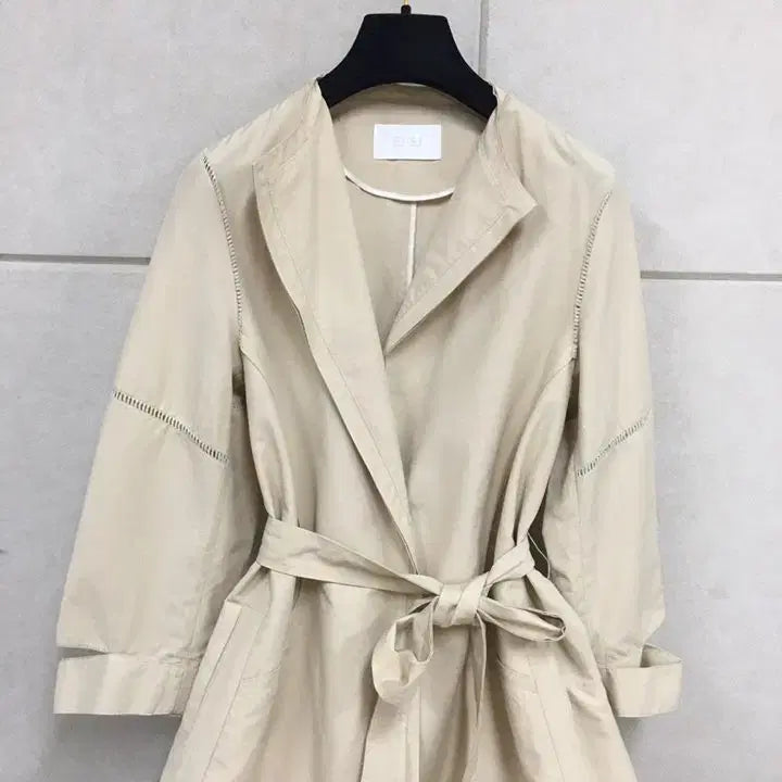 [SOLD OUT] SJSJ 베이지 루즈핏 벨트  면 +마자켓 트렌치 코트