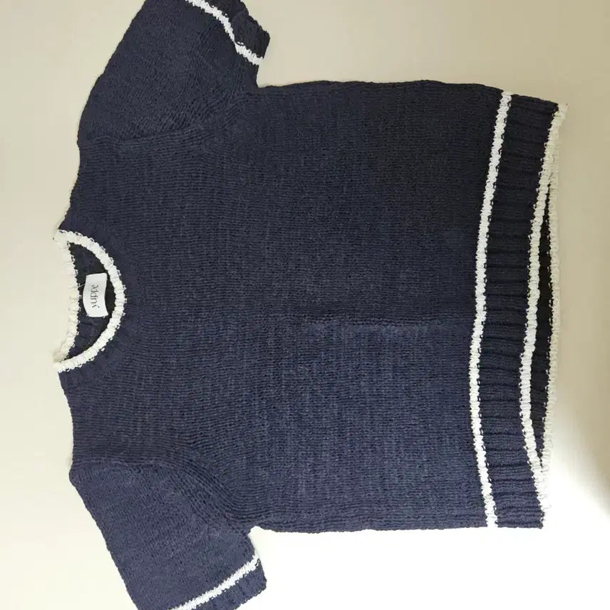 [BUNJANG] Yuppe Navy Knit Short Sleeve / [F] 엽페 yuppe 반팔 니트 네이비