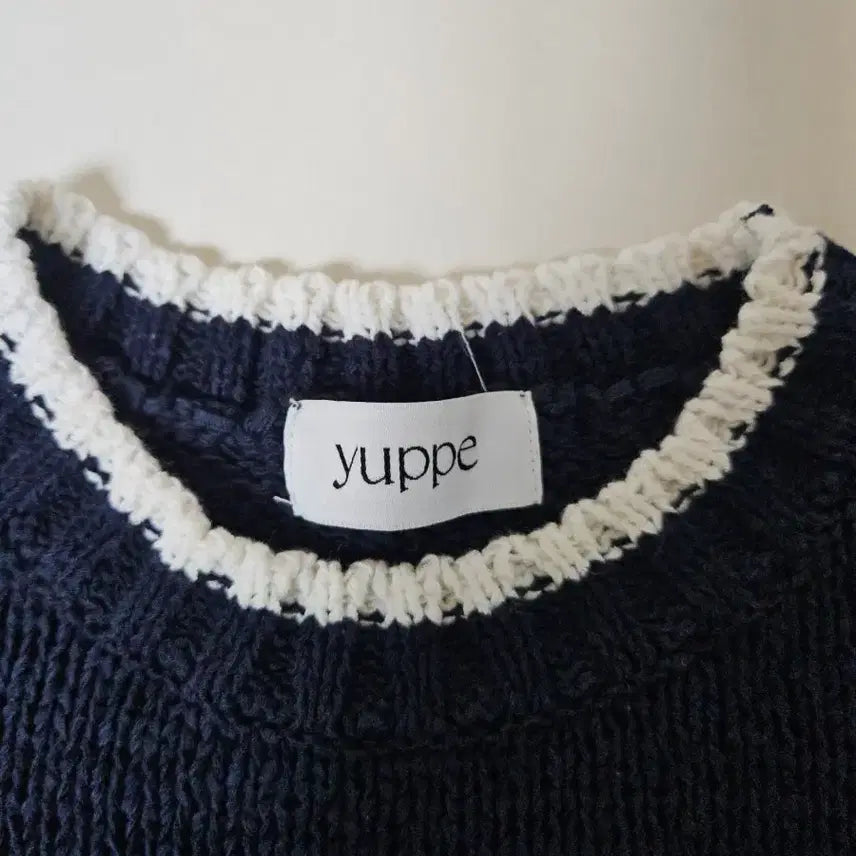 [BUNJANG] Yuppe Navy Knit Short Sleeve / [F] 엽페 yuppe 반팔 니트 네이비