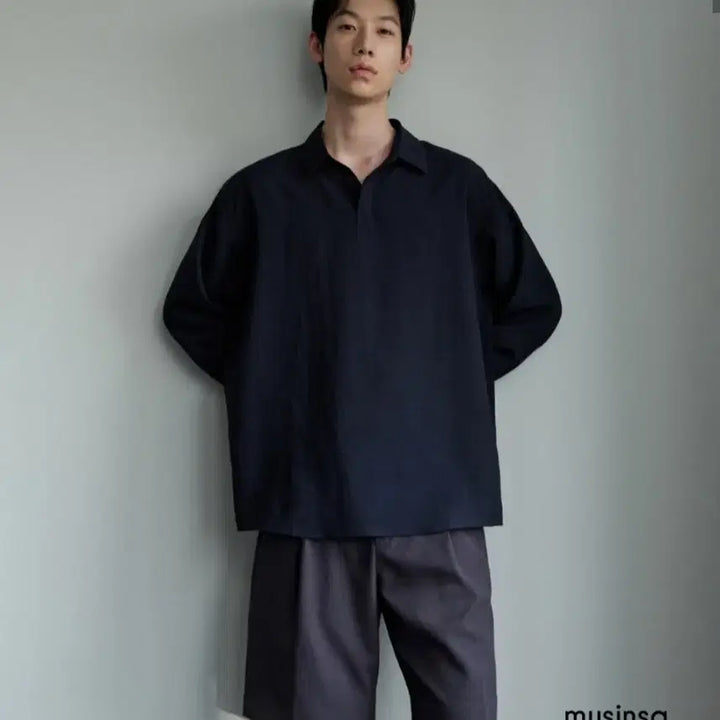 [BUNJANG] Musinsa Standard Relaxed Linen-Like Tunic Shirt / 릴렉스드 린넨 라이크 튜닉 셔츠 무신사 스텐다드