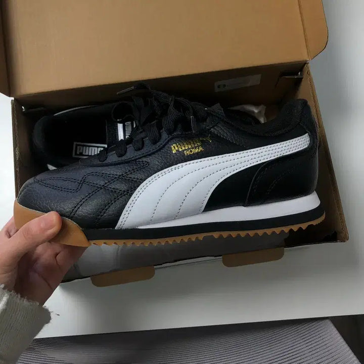 [BUNJANG] Puma Roma Anniversary Black White Sneakers / 푸마 로마 애니버서리 블랙화이트