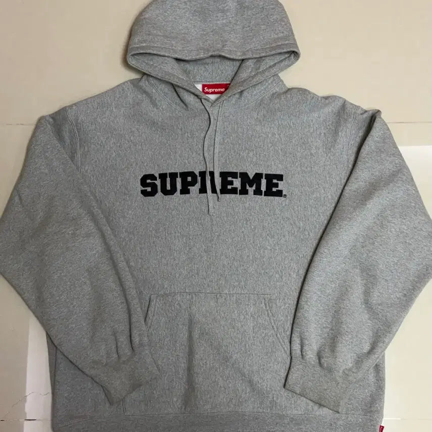 [BUNJANG] Supreme Collegiate Hooded Sweatshirt Header Grey / 슈프림 컬리지에이트 후드 스웨트셔츠 후드티 헤더 그레이