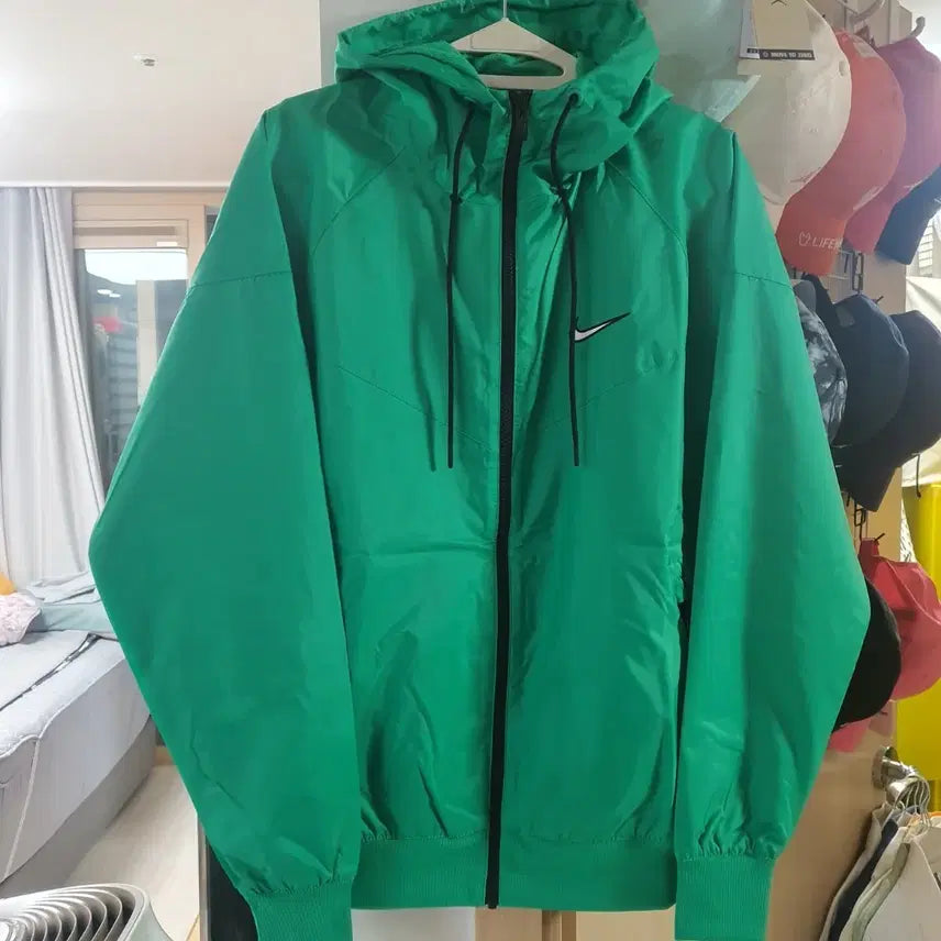 [BUNJANG] Nike Green Windrunner Hooded Zip-Up Jacket (Oversized M/L) / 나이키 그린 바람막이 후드집업M 새제품