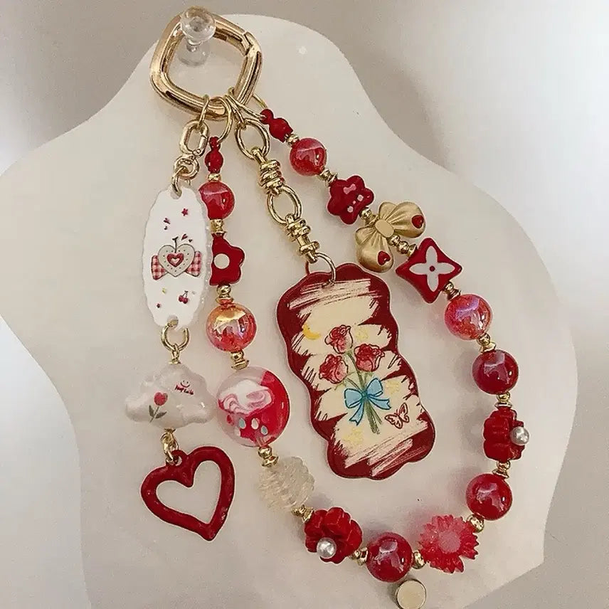 [SOLD OUT] 레드 장미펜던트 골드 키링