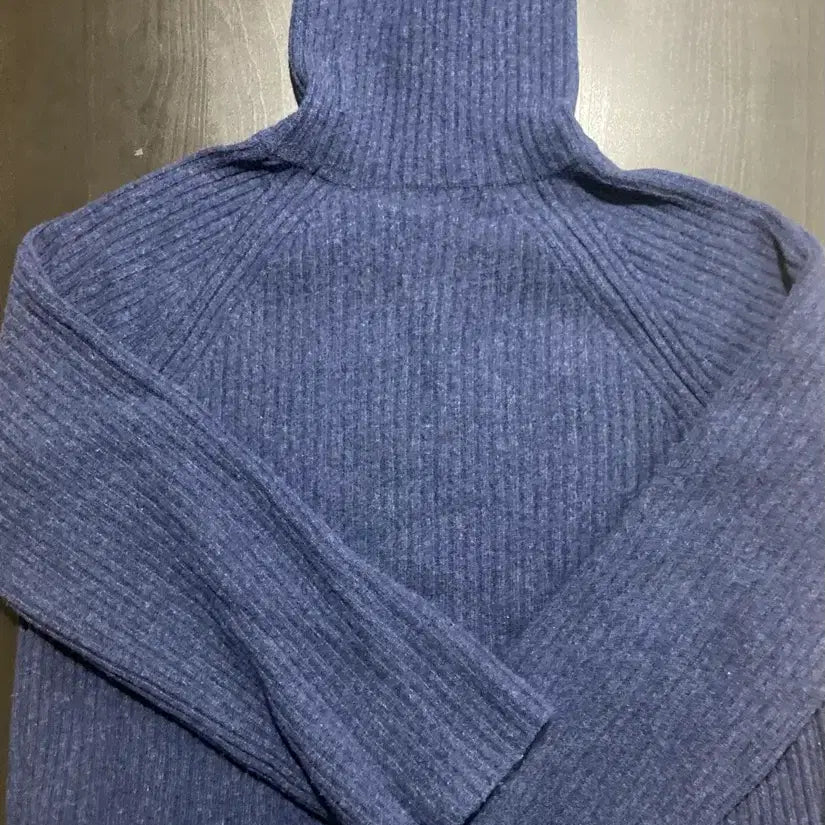 [BUNJANG] Facade Pattern Cashmere Turtleneck Knit (Melange Navy) / 파사드패턴 캐시미어 터틀넥 니트 (Melange Navy)