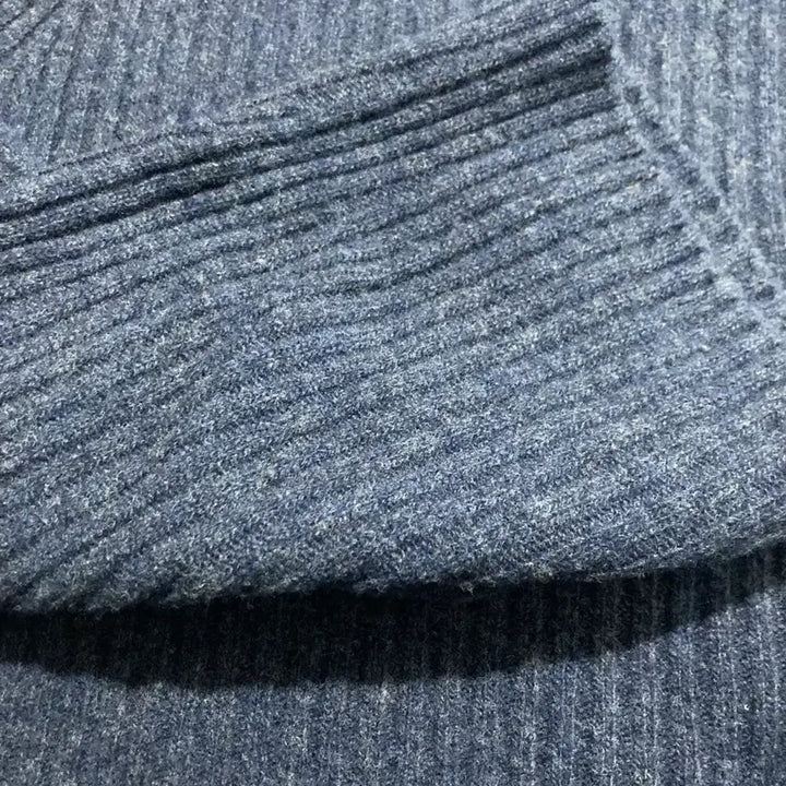 [BUNJANG] Facade Pattern Cashmere Turtleneck Knit (Melange Navy) / 파사드패턴 캐시미어 터틀넥 니트 (Melange Navy)