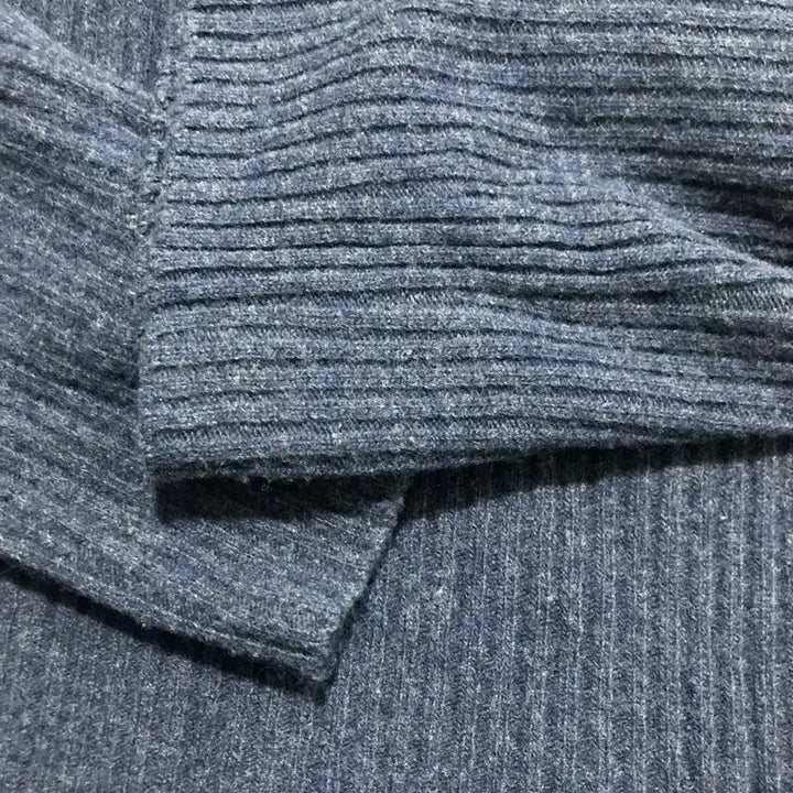 [BUNJANG] Facade Pattern Cashmere Turtleneck Knit (Melange Navy) / 파사드패턴 캐시미어 터틀넥 니트 (Melange Navy)