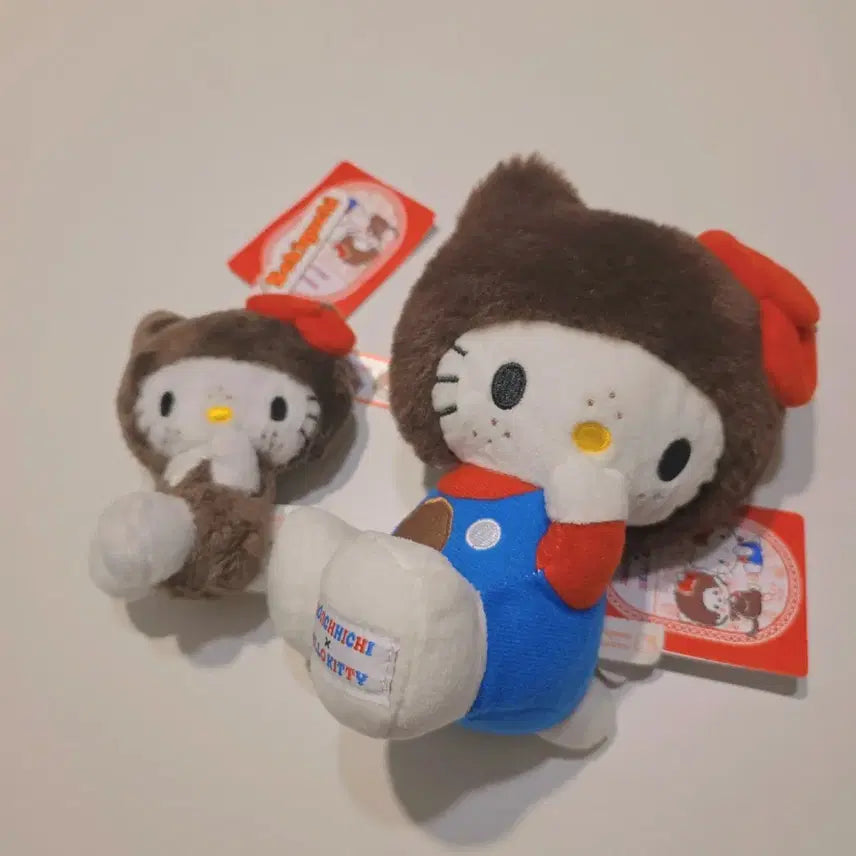 [BUNJANG] Kitty Monchhichi Collaboration Mascot and Nuigurumi Bundle Set / (일괄)키티 몬치치 콜라보 인형 마스코트,누이 세트