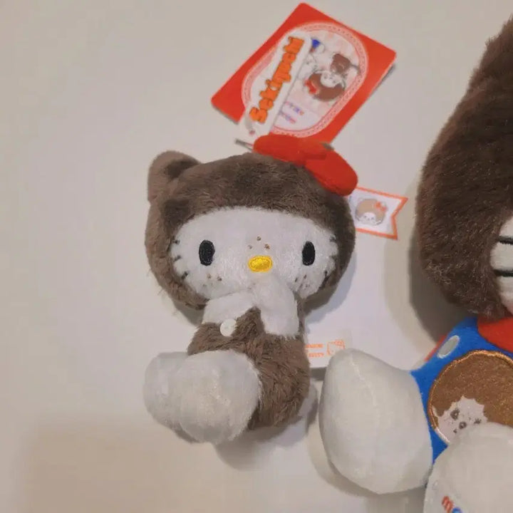 [BUNJANG] Kitty Monchhichi Collaboration Mascot and Nuigurumi Bundle Set / (일괄)키티 몬치치 콜라보 인형 마스코트,누이 세트