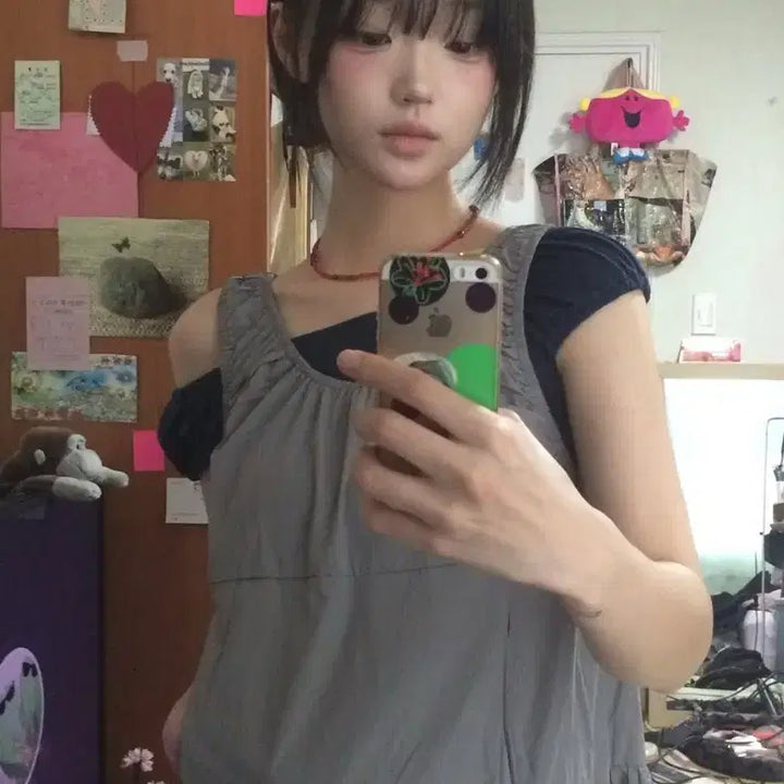 [BUNJANG] Yourbin Layered Bustier Dress - Gray / 너의빈 유바니 yourbin 레이어드 원피스 뷔스티에 그레이