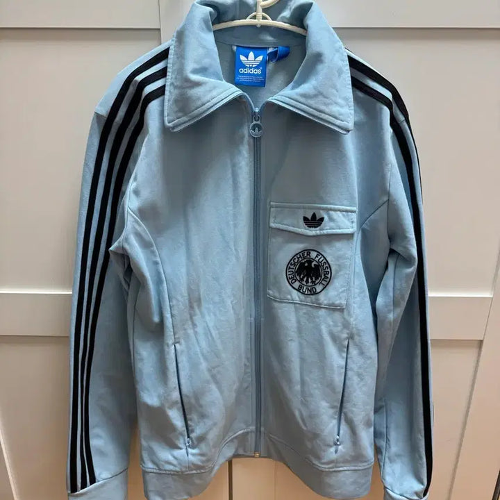 [BUNJANG] Adidas Germany H Sky Blue Black Track Top Jersey / 아디다스 독일 하 스카이블루 블랙 트랙탑 저지 져지집업 95/M