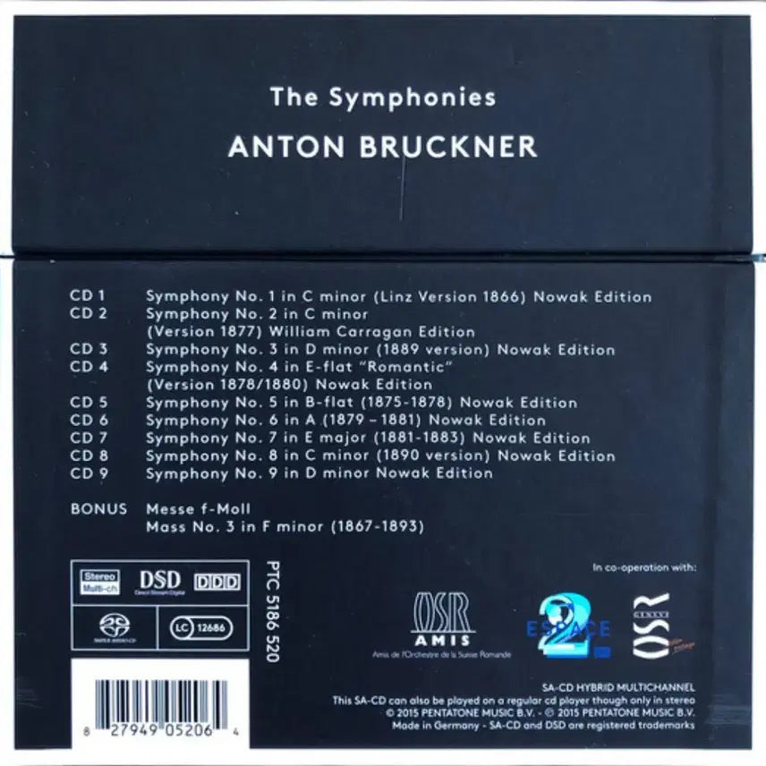 [BUNJANG] Bruckner Complete Symphonies Janowski 10 SACD Hybrid / 브루크너  교향곡 전집 야노프스키 고음질 10SACD Hybrid