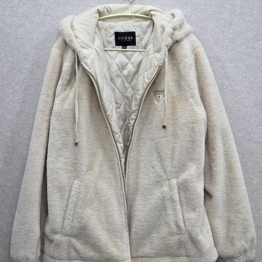 [BUNJANG] GUESS Faux Fur Hooded Zip-Up Jacket / 게스(GUESS) 퍼 후드 집업 자켓